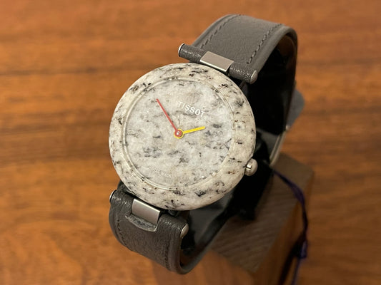 (1980s) Tissot RockWatch R150 black/grey granite - mid size model (NOS)