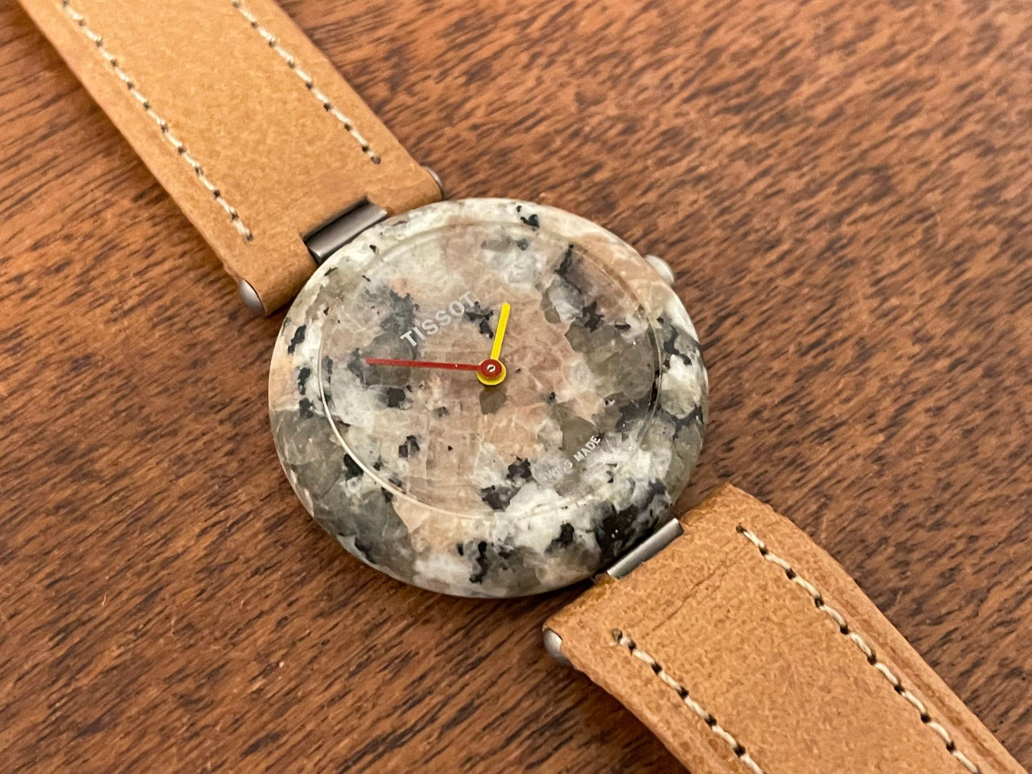 (1980s) Tissot RockWatch R150 multi-colored granite - mid size model (NOS)