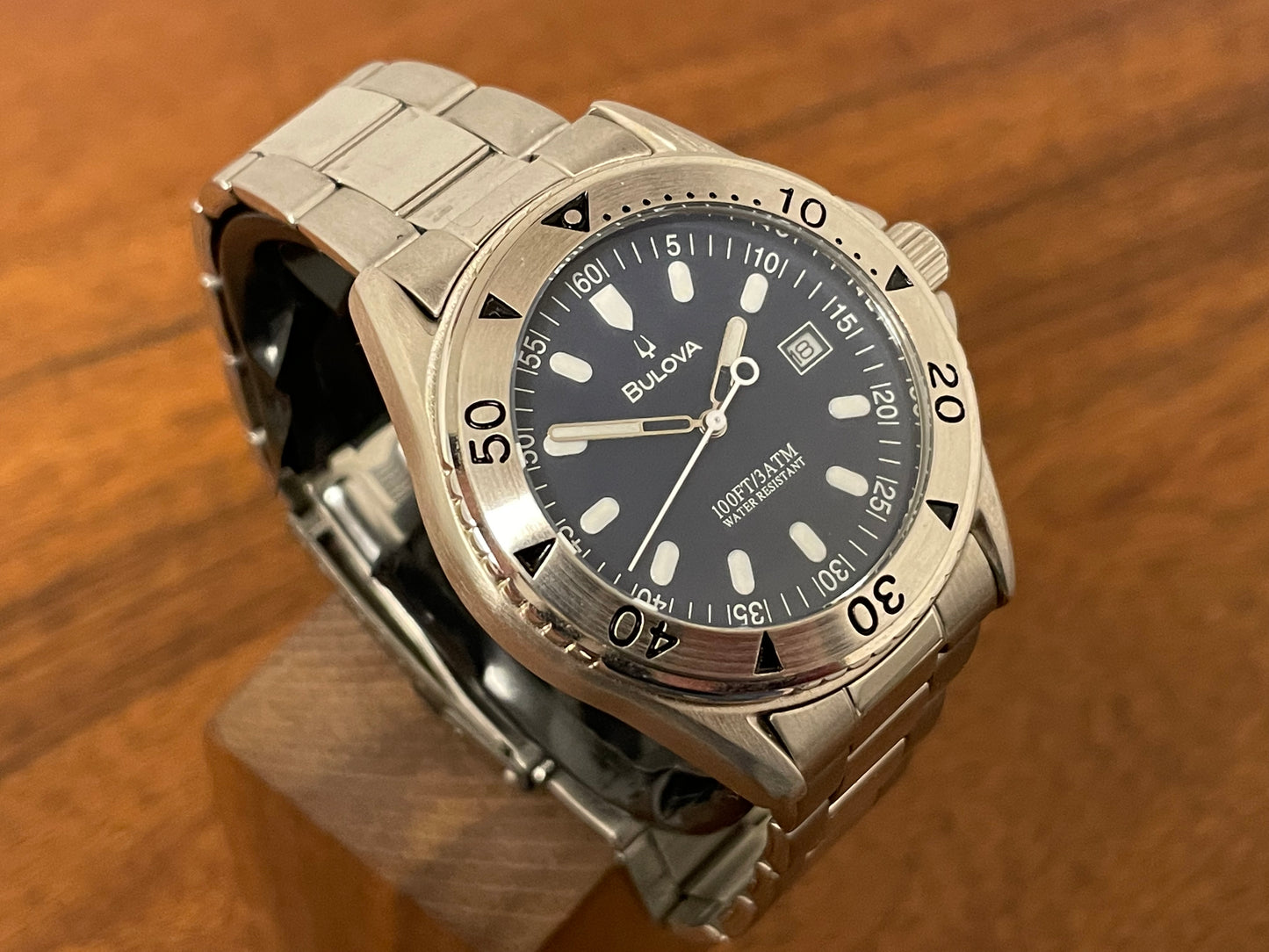 (1990s) Bulova 100FT/3ATM diver - blue dial (NOS)