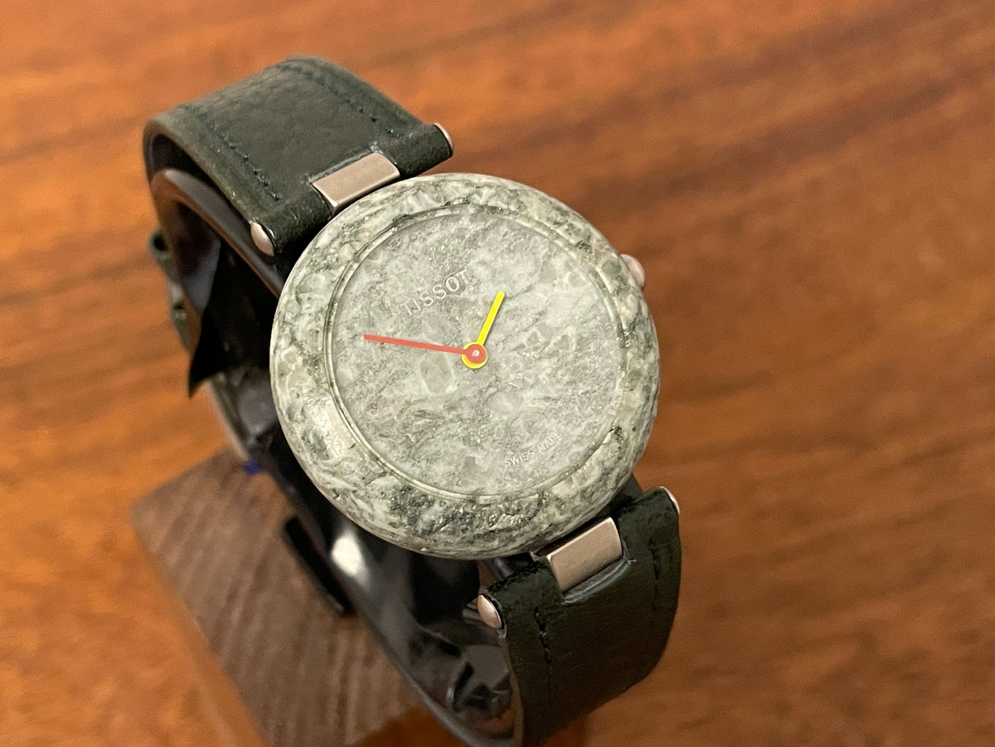 (1980s) Tissot RockWatch R150 green granite - mid size model (NOS)