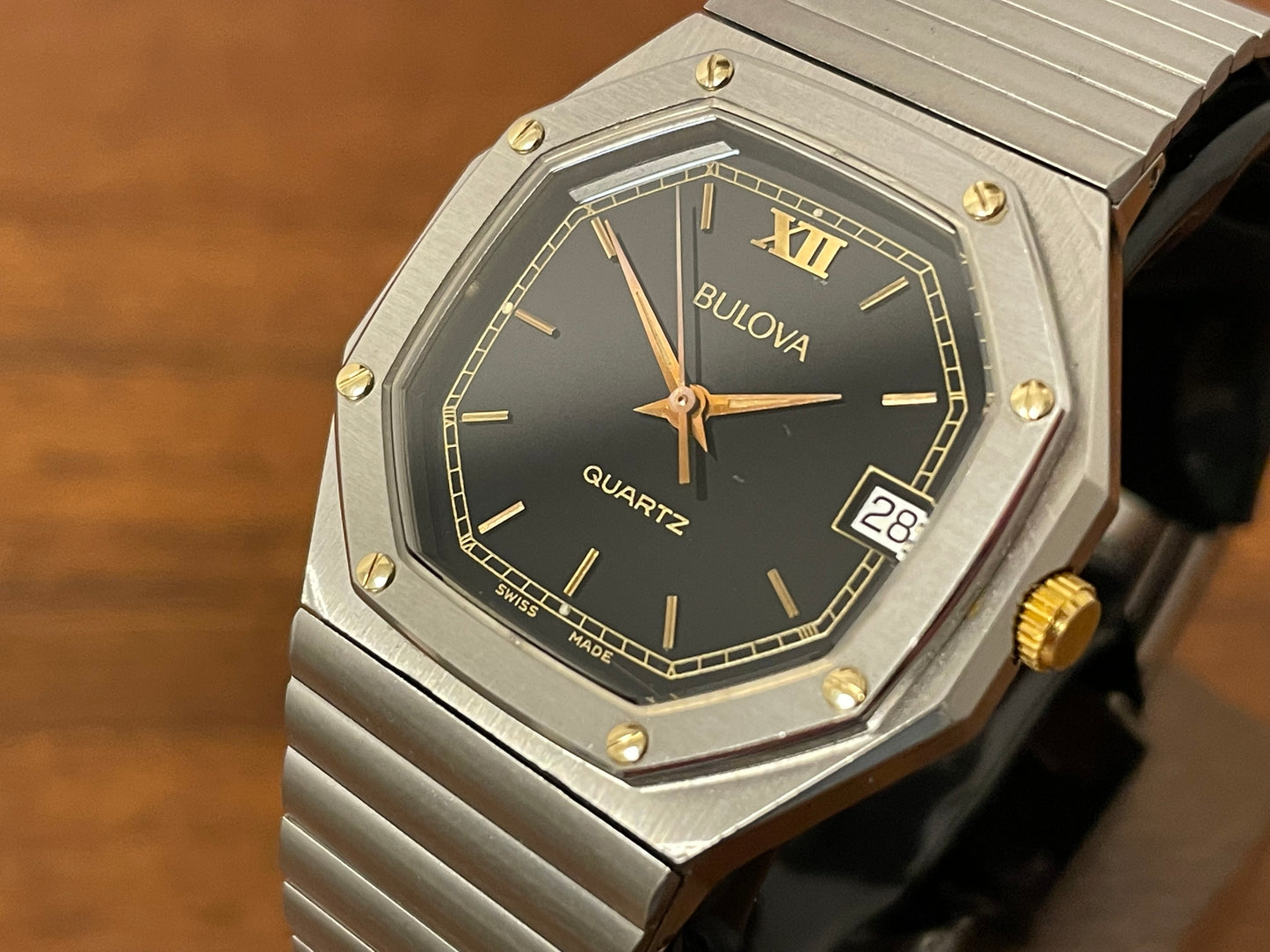 (1980s) Bulova Quartz 'Royal Oak" - octagon case (serviced)