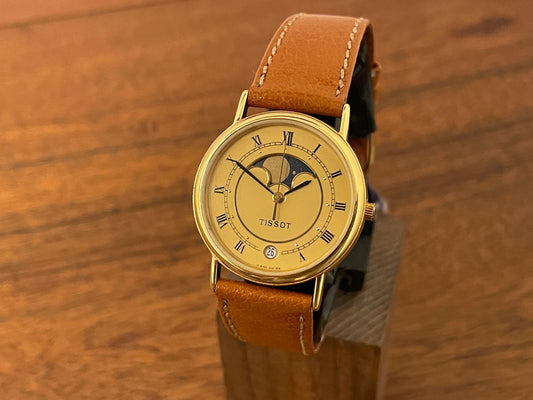 1990s Tissot C240 dress watch - sand dial w/ moon phase complication
