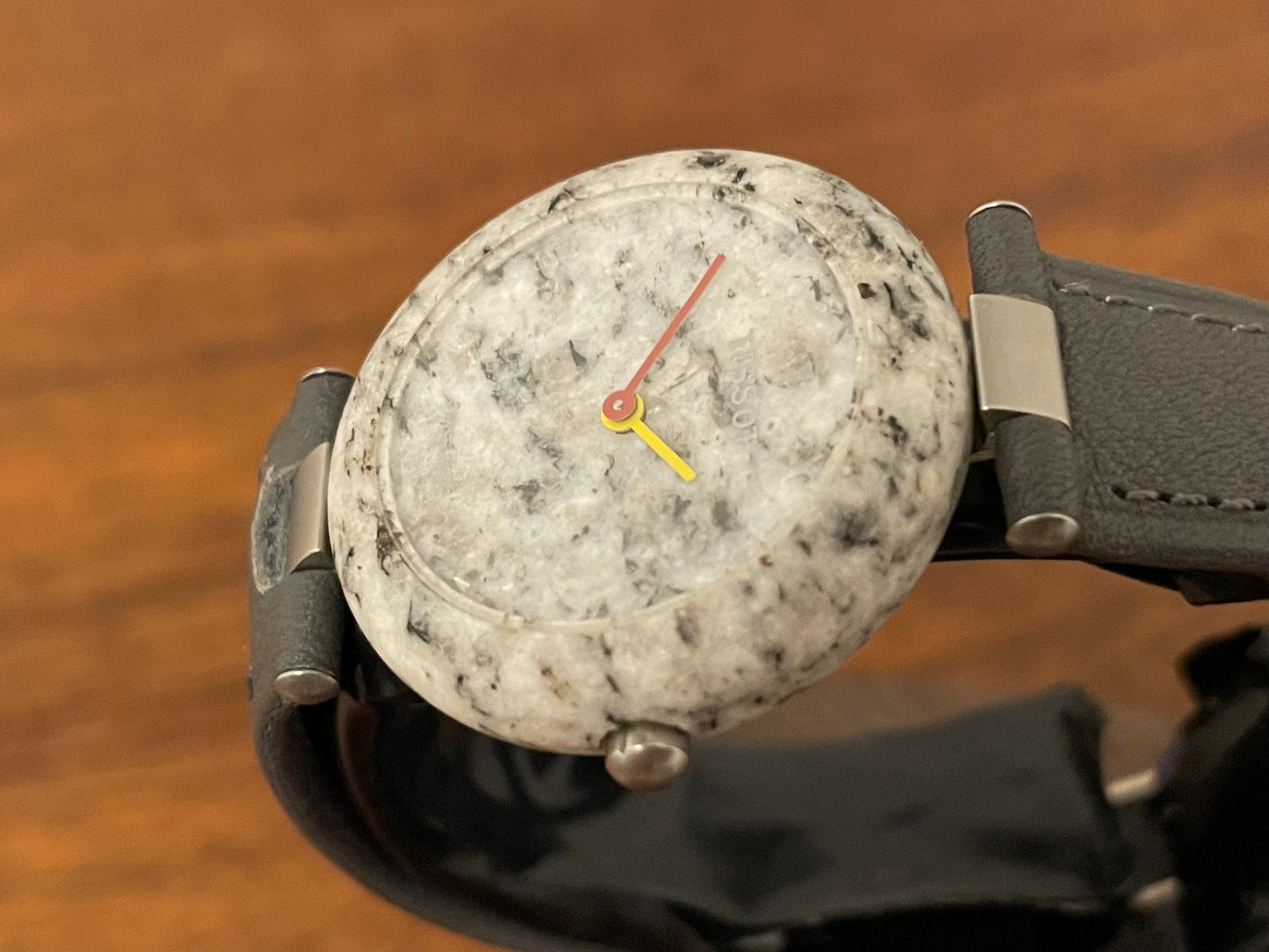 (1980s) Tissot RockWatch R150 black/grey granite - mid size model (NOS)