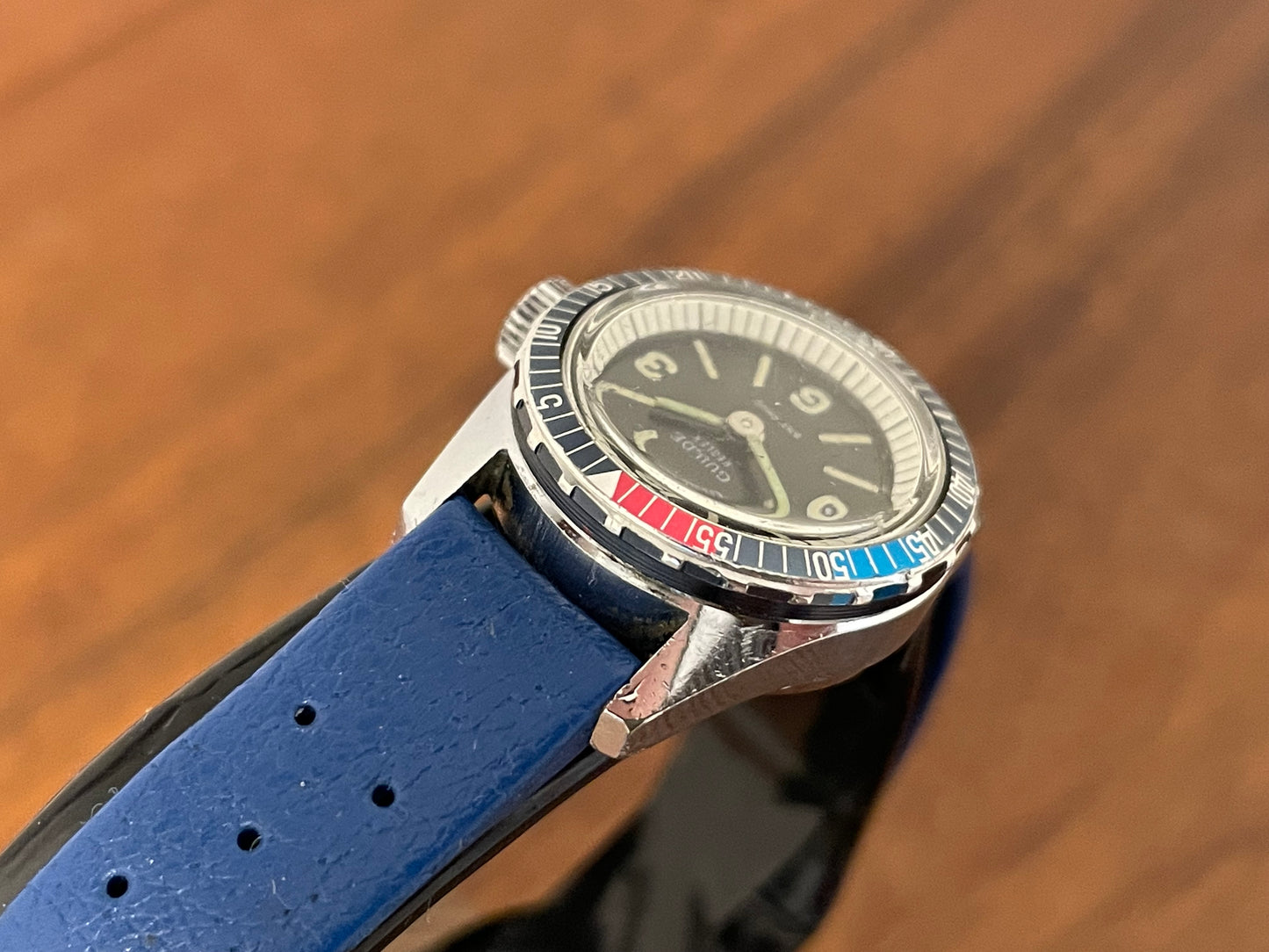 (1970s) Guilde Reglex Pepsi Diver manual wind watch - small size (serviced)