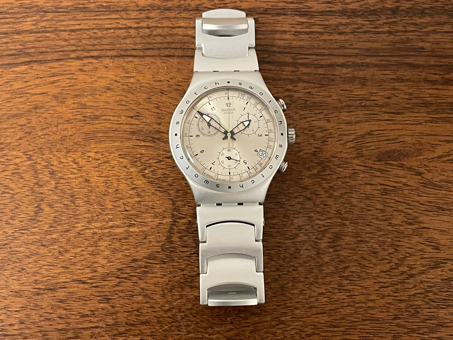 (1999) Swatch YCS4006AG Irony Chrono "FREEZING RAIN"