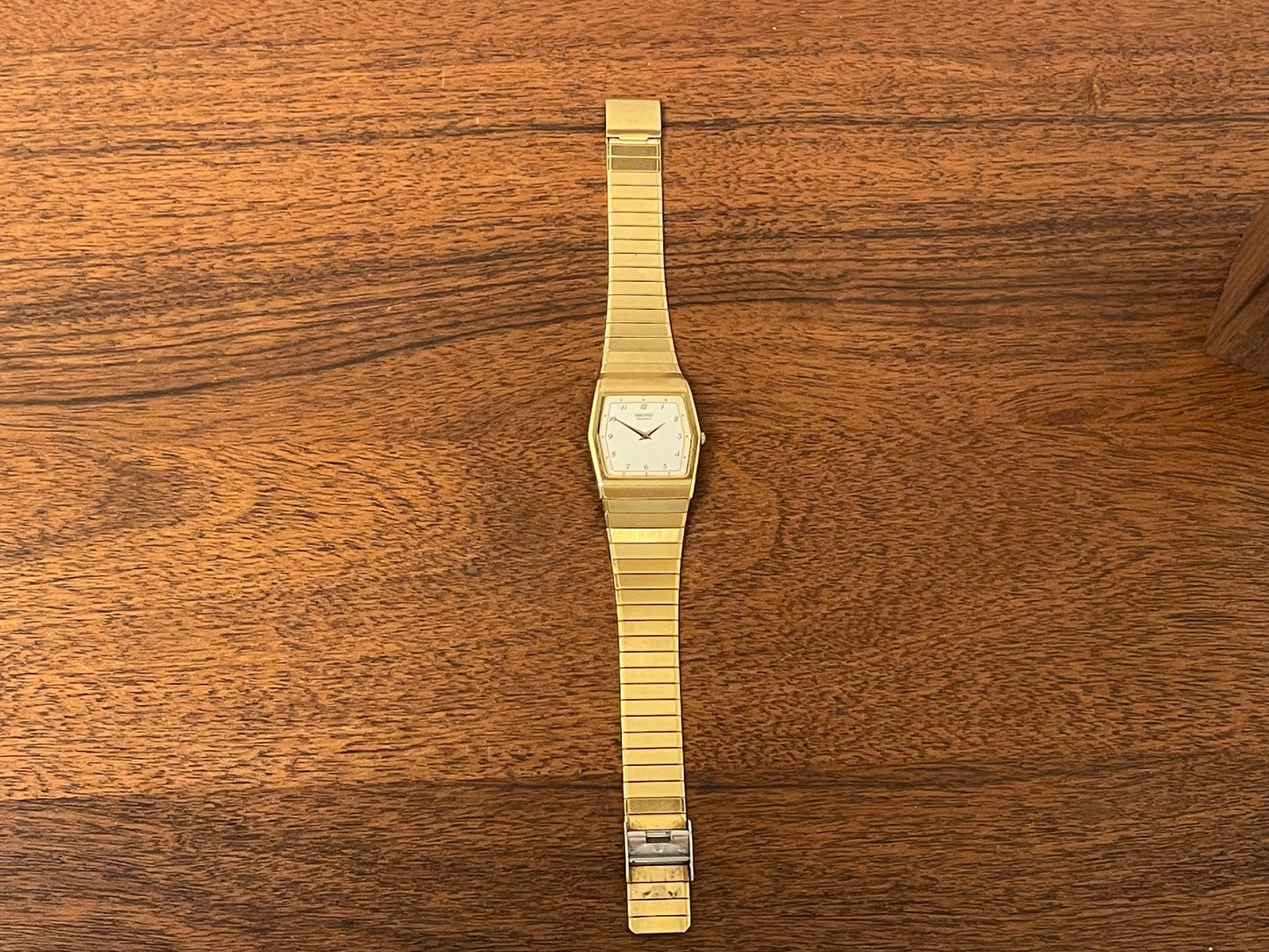 (1996) Seiko 5P30-5F30 gold colored hexagon case dress watch