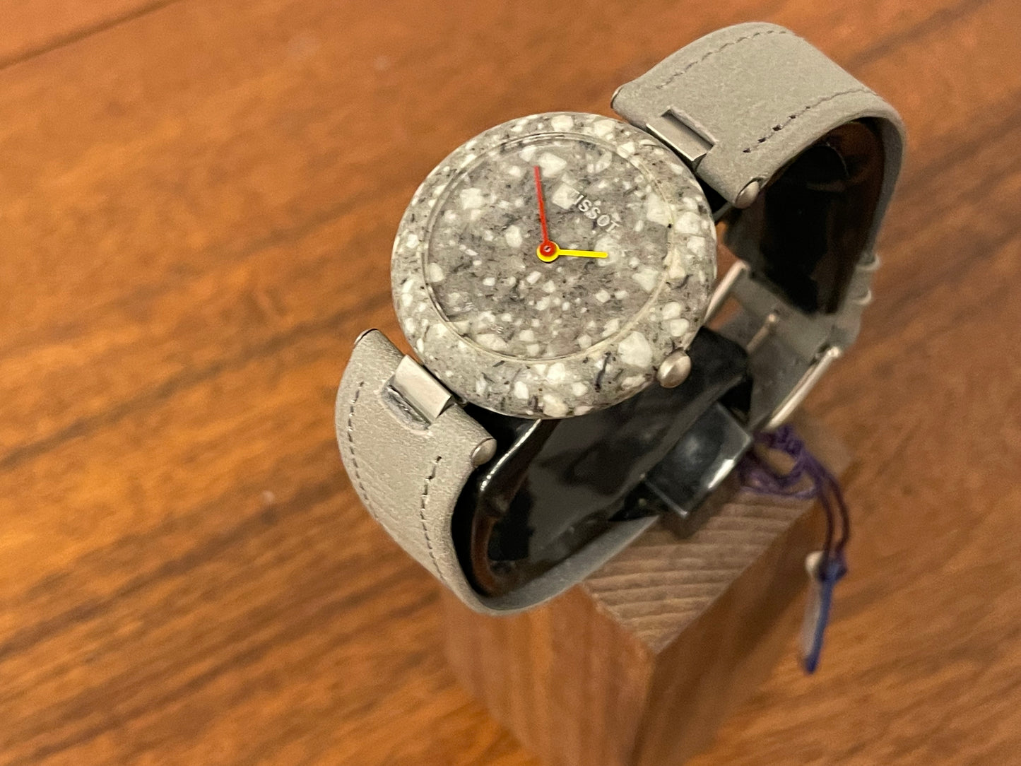 (1980s) Tissot RockWatch R150 white/grey granite - mid size model (NOS)