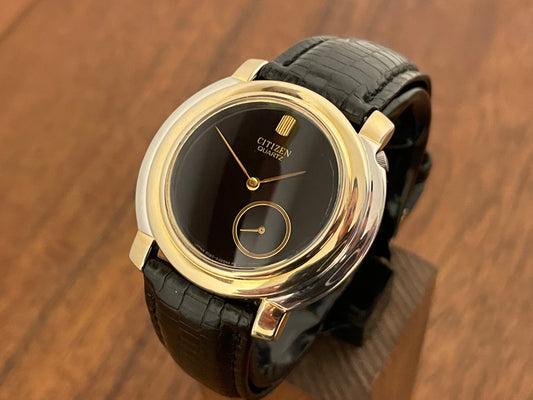 (1990s-2000s) vintage Citizen 6045 "sub seconds" dress watch (serviced) front view