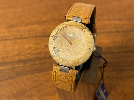 (1980s) Tissot RockWatch R150 brown/beige jasper - mid size model (NOS)
