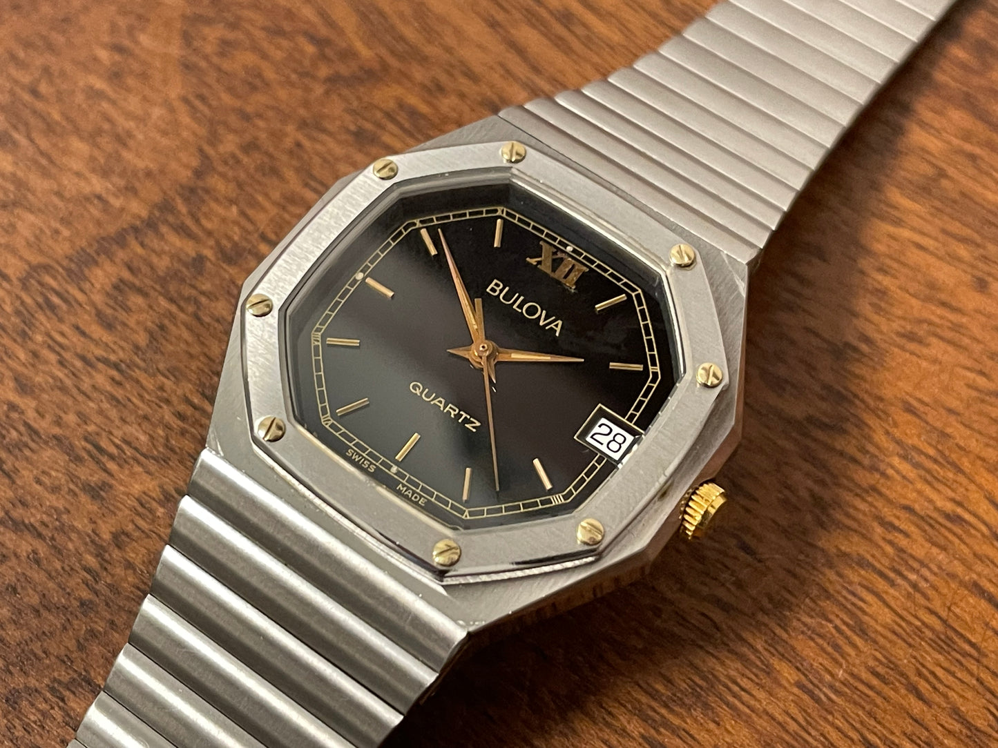 (1980s) Bulova Quartz 'Royal Oak" - octagon case (serviced)