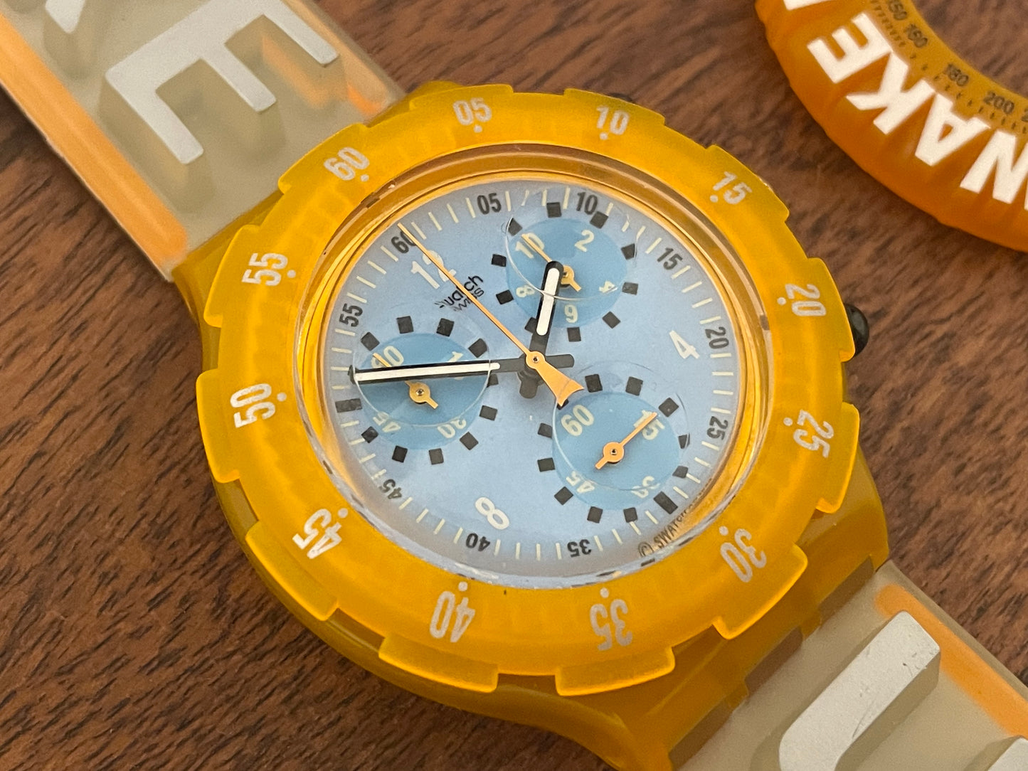 (1997) Swatch SBZ104PACK Aqua Chrono "Wake Up" by Spike Lee (NOS)