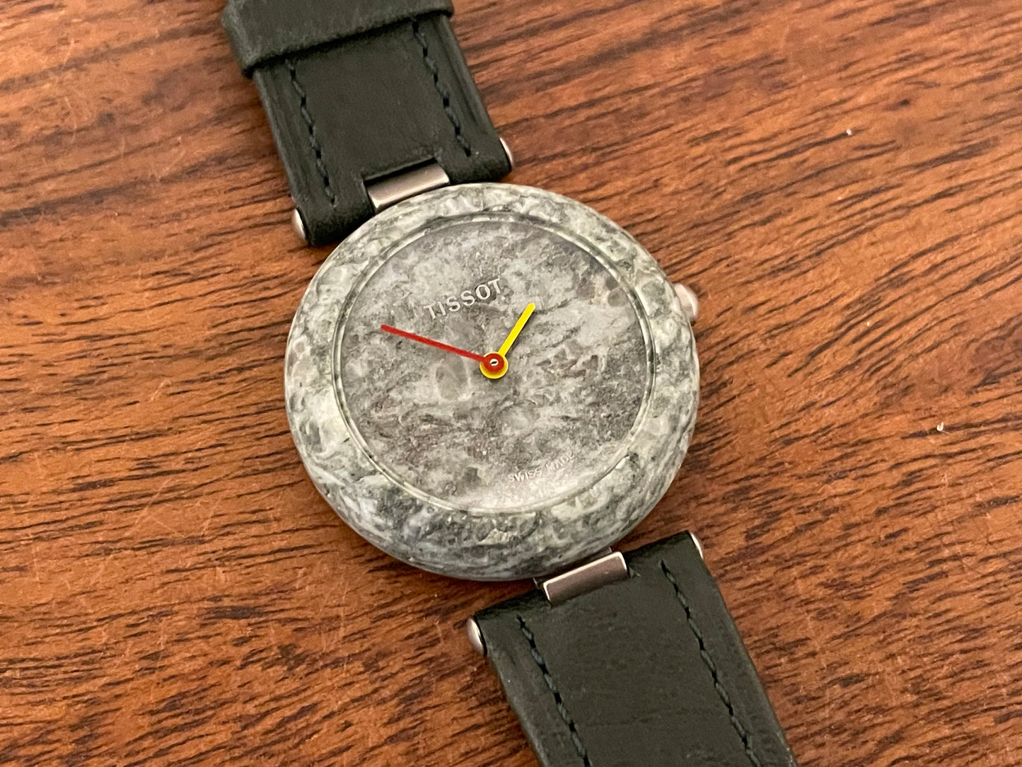 (1980s) Tissot RockWatch R150 green granite - mid size model (NOS)