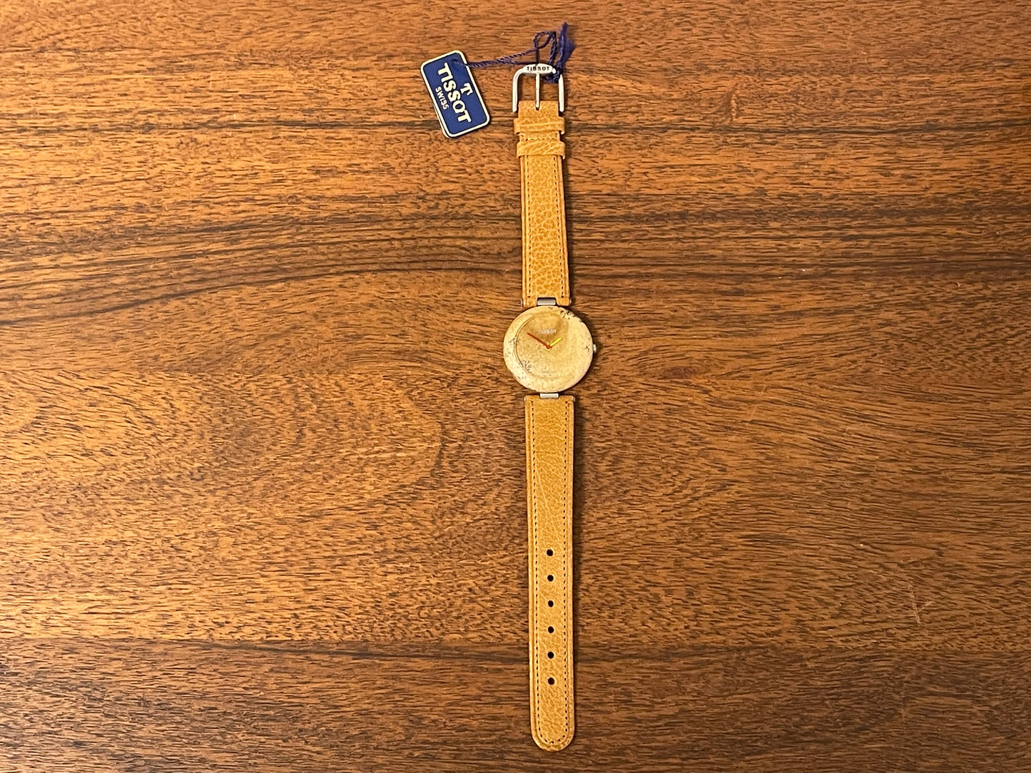 (1980s) Tissot RockWatch R150 brown/beige jasper - mid size model (NOS)