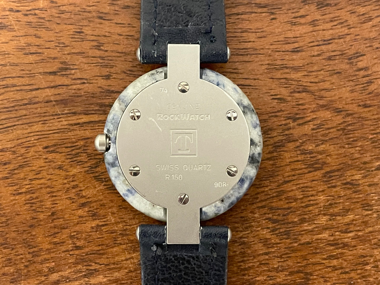(1980s) Tissot RockWatch R150 light blue sodalite - mid size model (NOS)