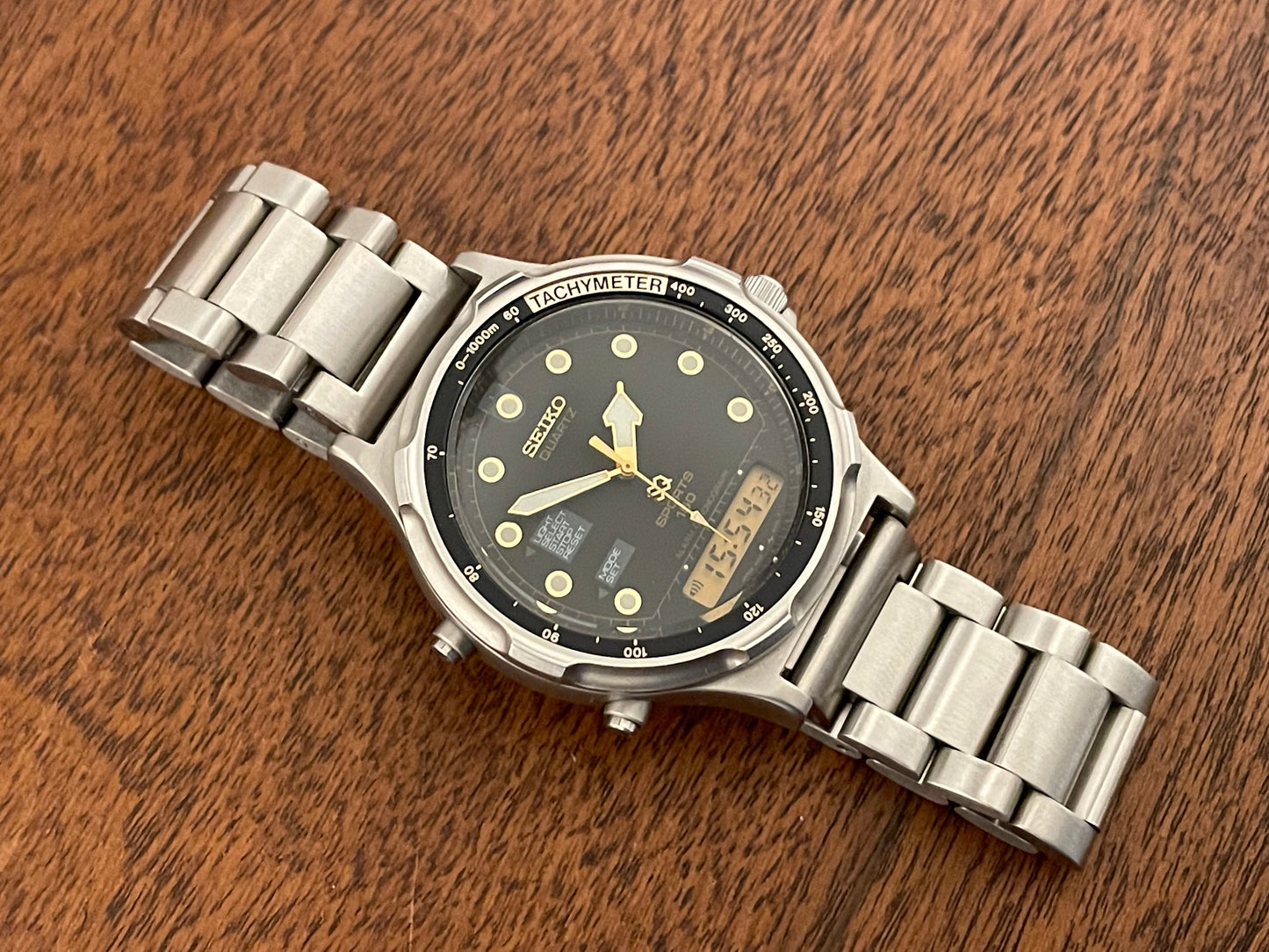(1989) Seiko H601-802A " Baby Arnie" SQ Sports 150 Alarm Chronograph (serviced)
