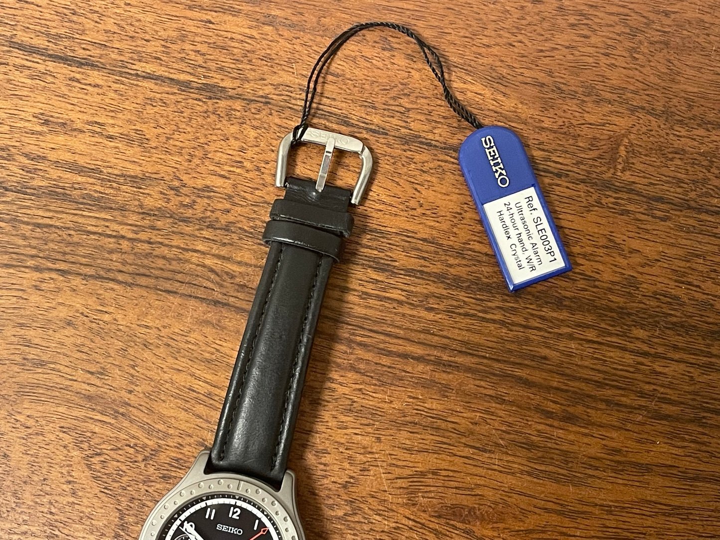 (1997) Seiko 8V36-0010 Titanium Ultrasonic Alarm - black dial (NOS)