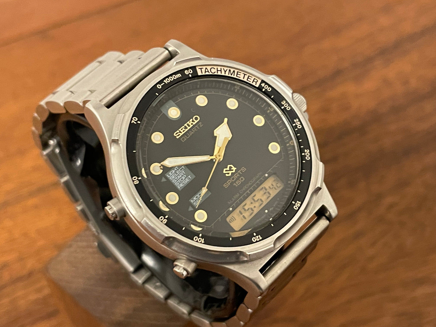 (1989) Seiko H601-802A " Baby Arnie" SQ Sports 150 Alarm Chronograph (serviced)