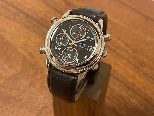New old stock Seiko 7T32-6D4A Quartz big pusher chronograph from 1992