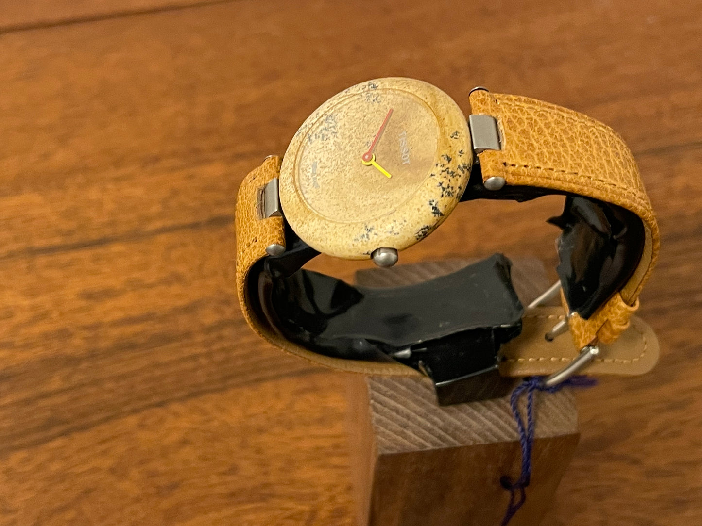 (1980s) Tissot RockWatch R150 brown/beige jasper - mid size model (NOS)