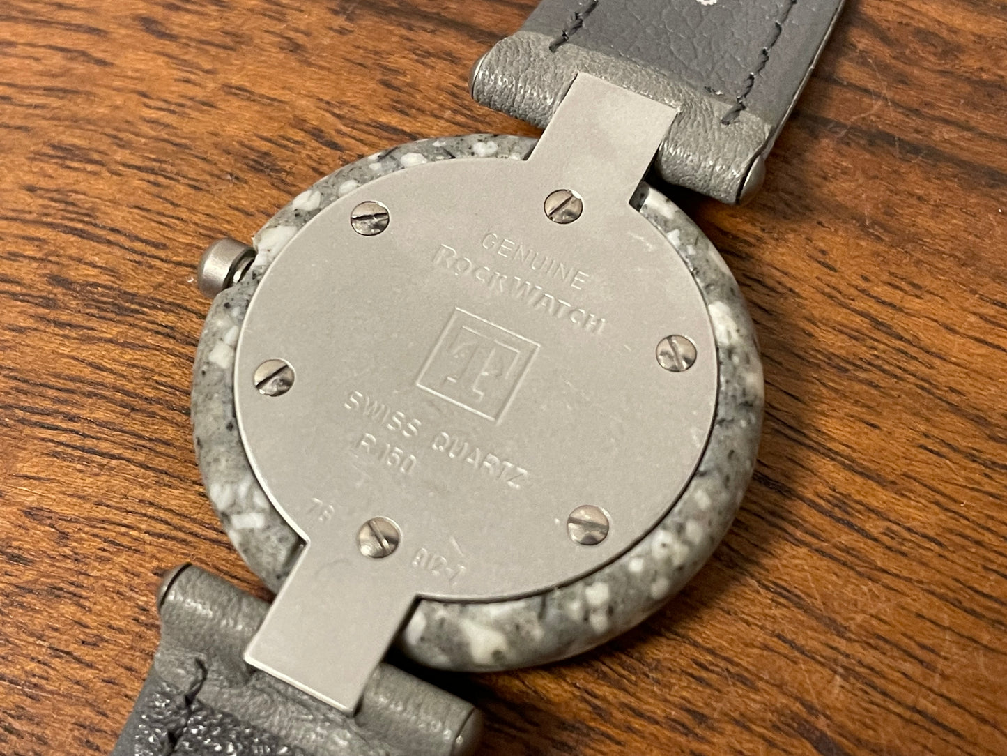 (1980s) Tissot RockWatch R150 white/grey granite - mid size model (NOS)