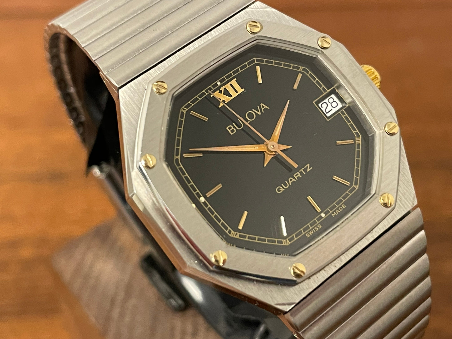 (1980s) Bulova Quartz 'Royal Oak" - octagon case (serviced)
