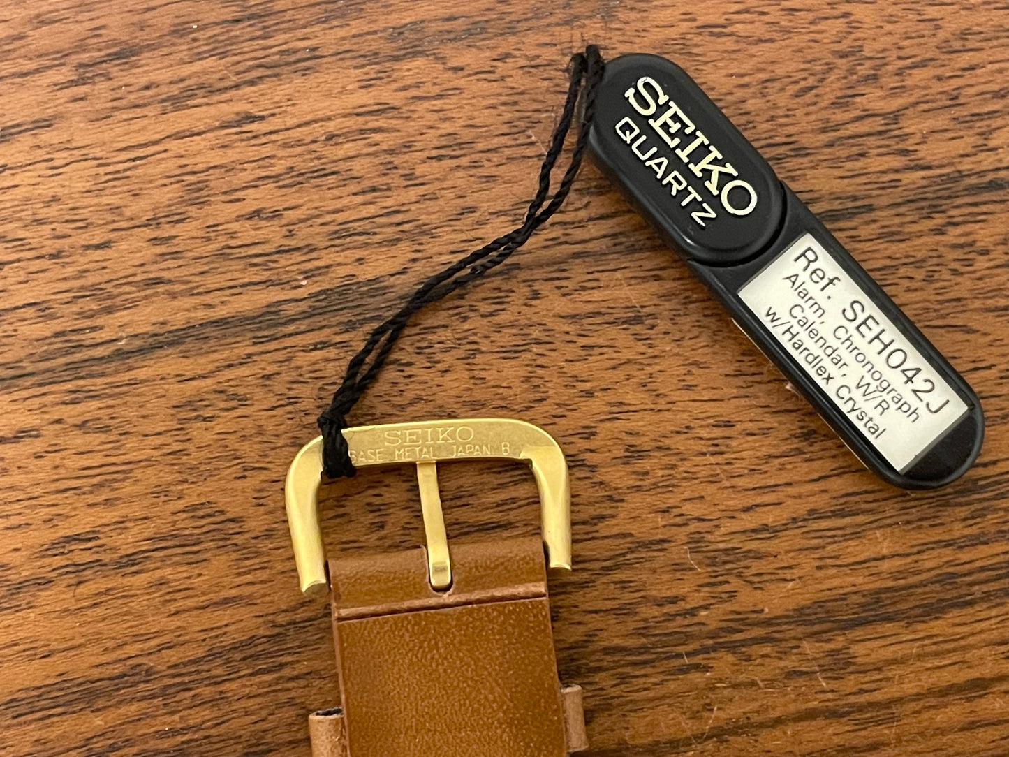 (1991) Seiko 7T34-7A3B chronograph alarm - gold case w/ grey sunburst dial (NOS)