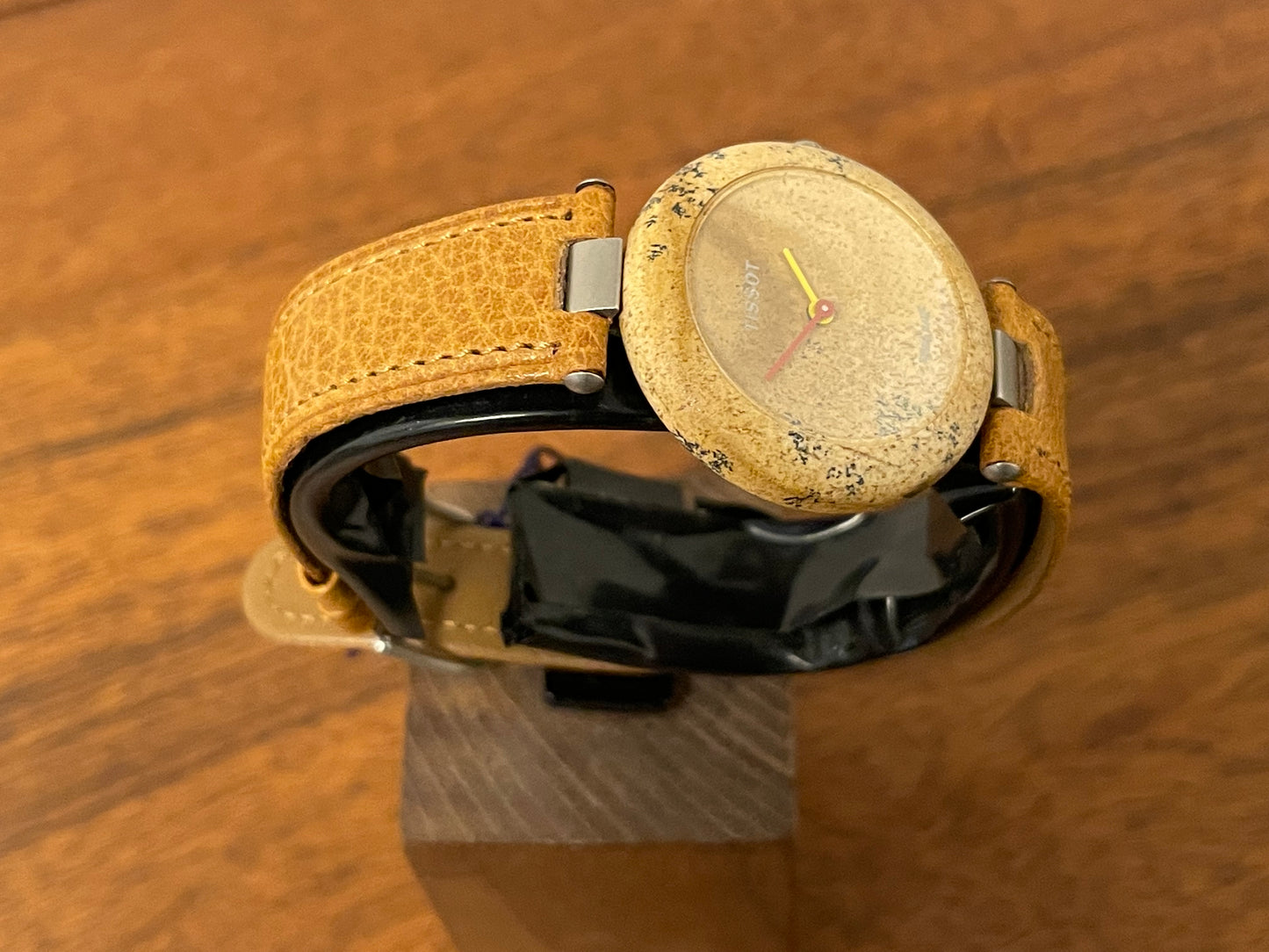 (1980s) Tissot RockWatch R150 brown/beige jasper - mid size model (NOS)