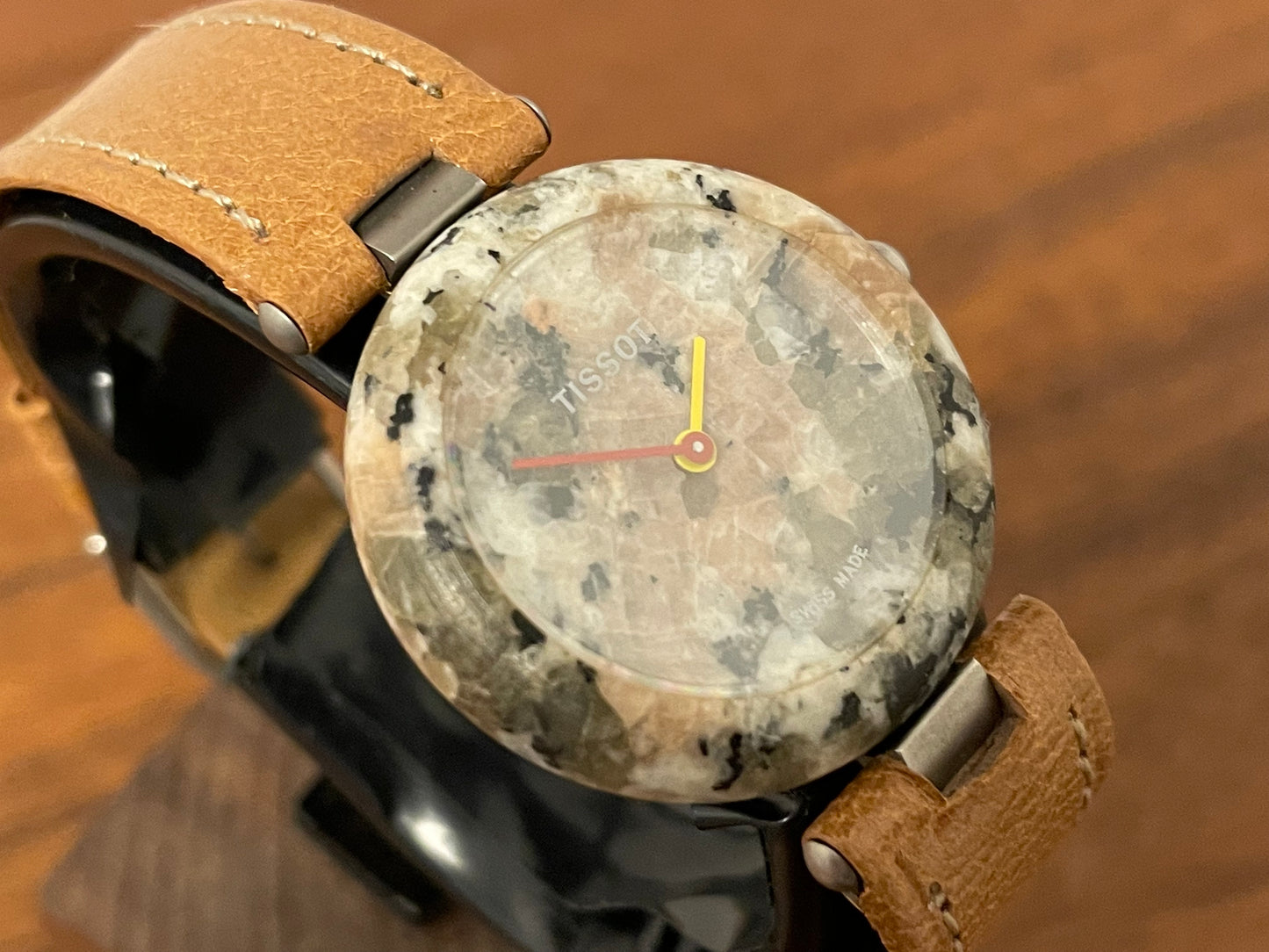(1980s) Tissot RockWatch R150 multi-colored granite - mid size model (NOS)