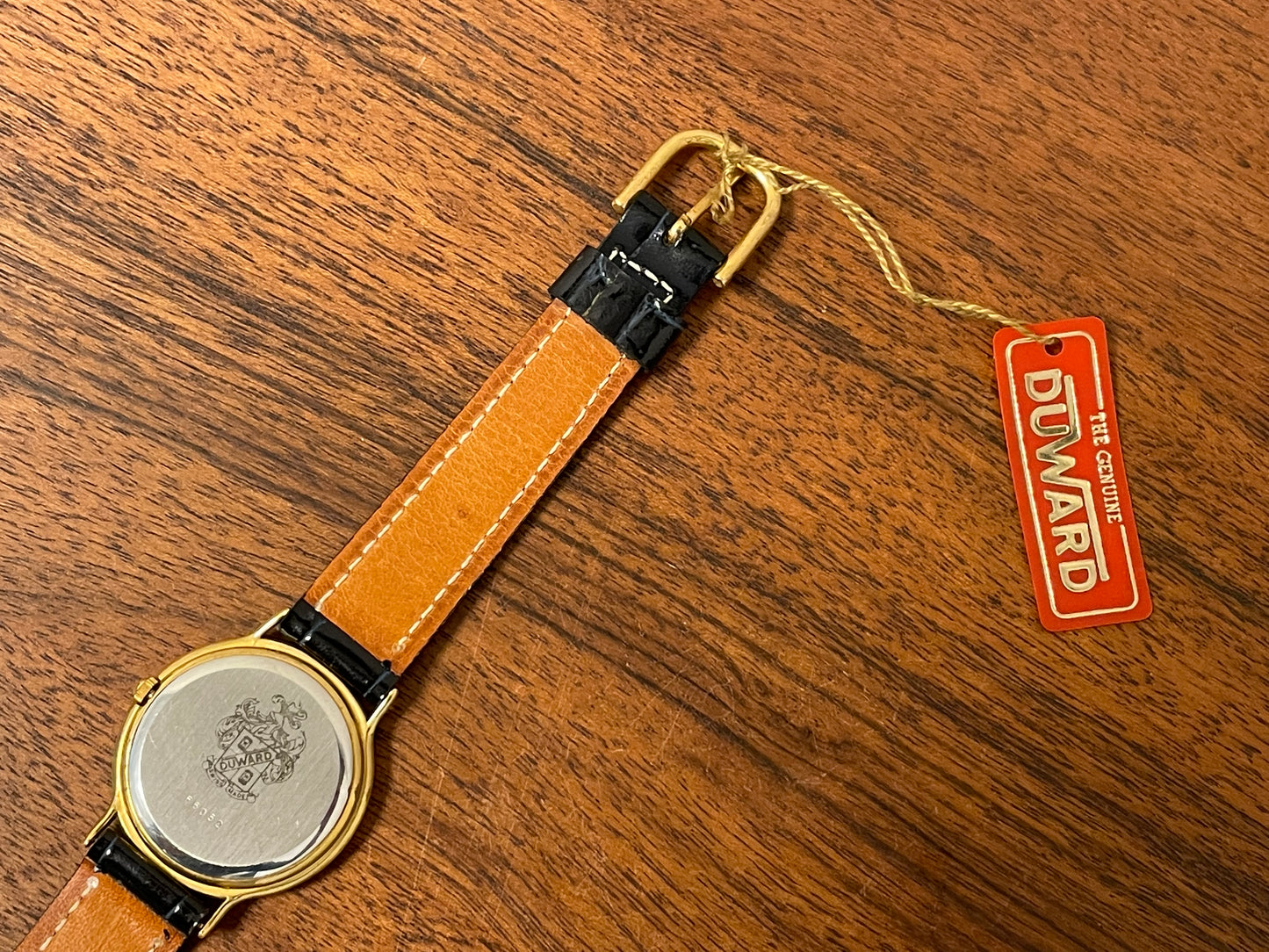 (1980s/1990s) Duward 66052 dress watch - dark blue dial w/ moon phase complication (NOS)