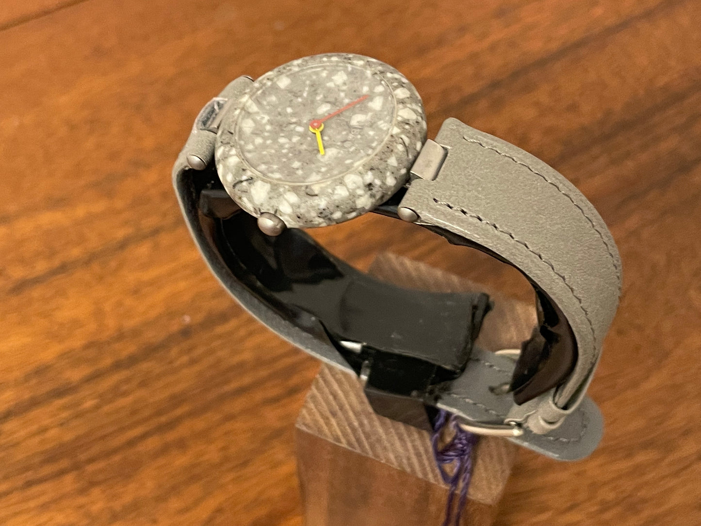 (1980s) Tissot RockWatch R150 white/grey granite - mid size model (NOS)