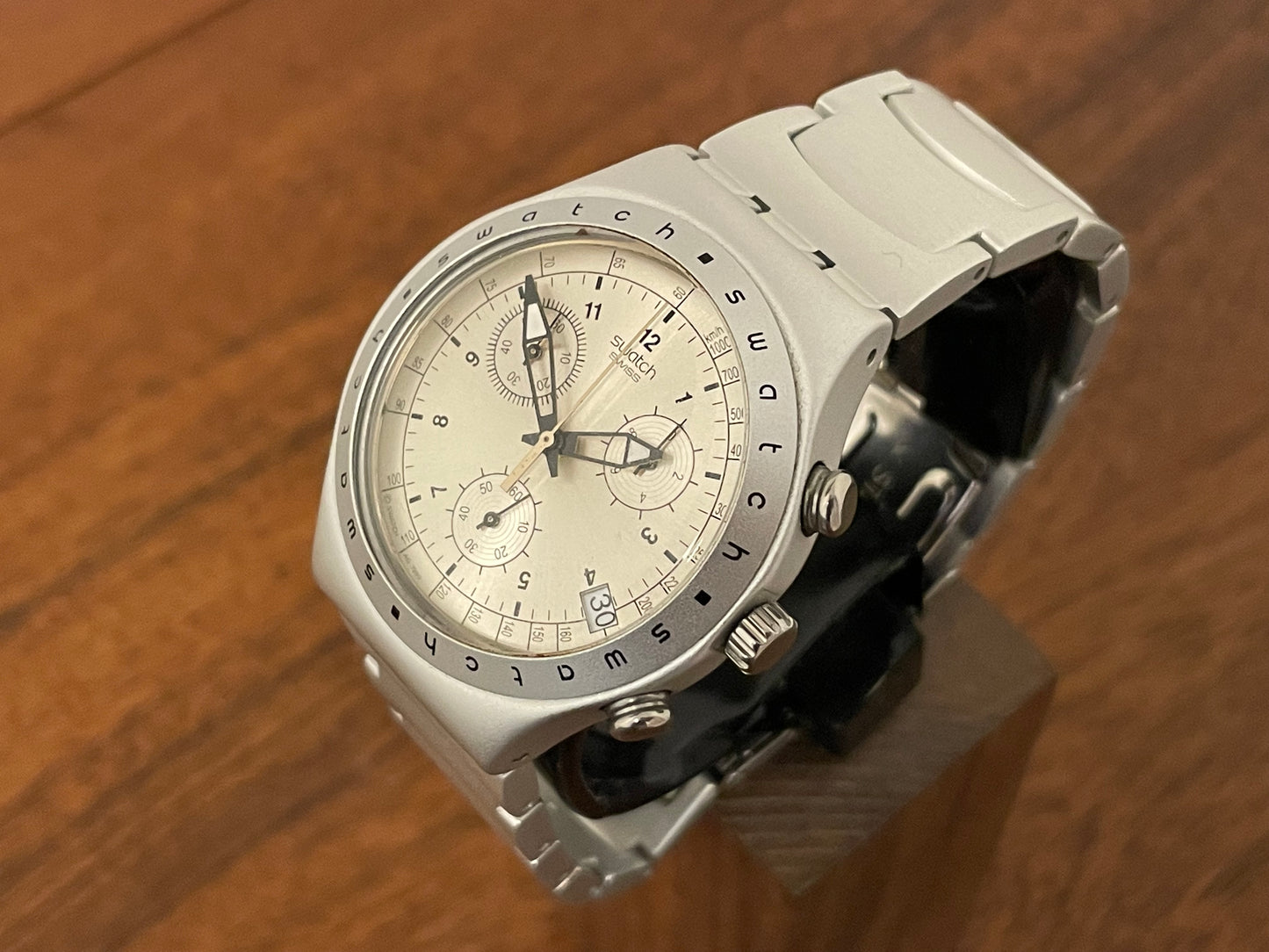 (1999) Swatch YCS4006AG Irony Chrono "FREEZING RAIN"
