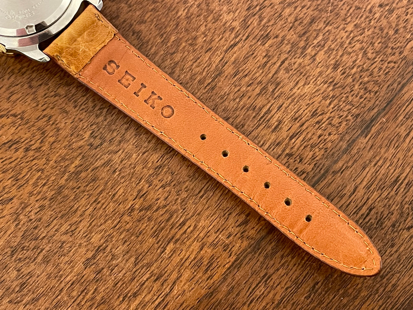 (1991) Seiko 7T32-6B9A quartz chronograph Sports 180 - white dial w/ petrol blue subdials (NOS)