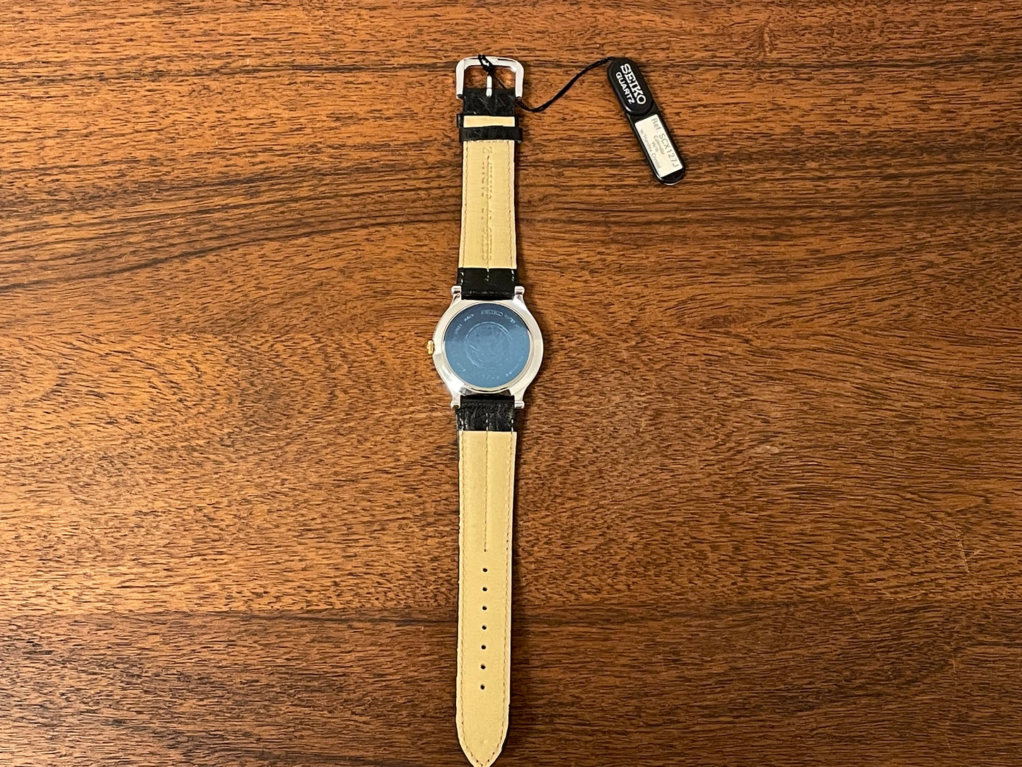 (1990) Seiko 5Y22-6050 Age of Discovery dress watch - dark grey/white bullseye dial with Roman numerals (NOS)