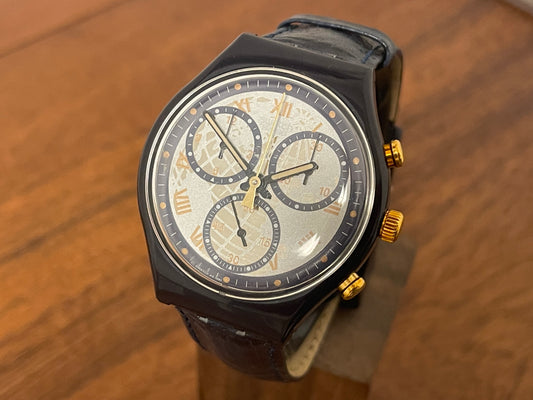 (1991) vintage Swatch SCN104 Chrono "Timeless Zone" (NOS) front view