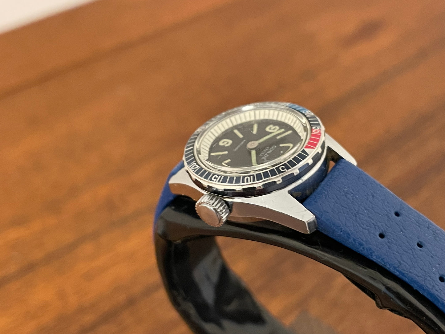 (1970s) Guilde Reglex Pepsi Diver manual wind watch - small size (serviced)