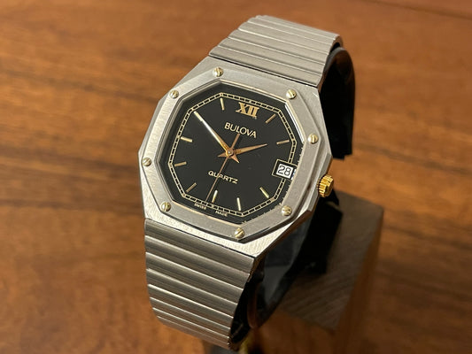 (1980s) Bulova Quartz 'Royal Oak" - octagon case front view