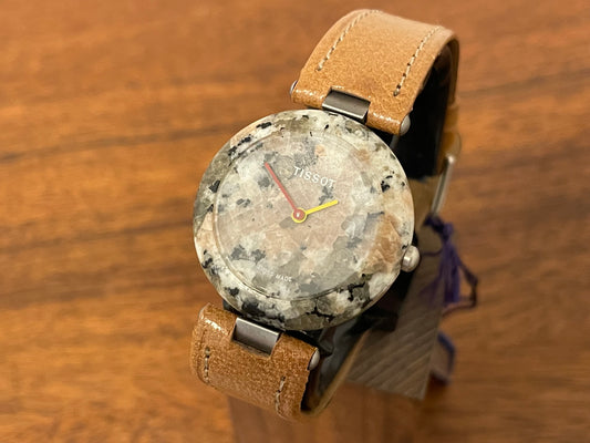 (1980s) Tissot RockWatch R150 multi-colored granite - mid size model (NOS)