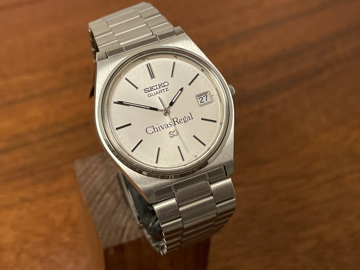 (1984) Seiko 8122-7019 Quartz Shivas Regal logo - silver sunburst dial