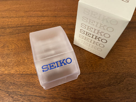 Vintage 80s/90s Seiko watch box - white transparent box with white outer box (NOS)