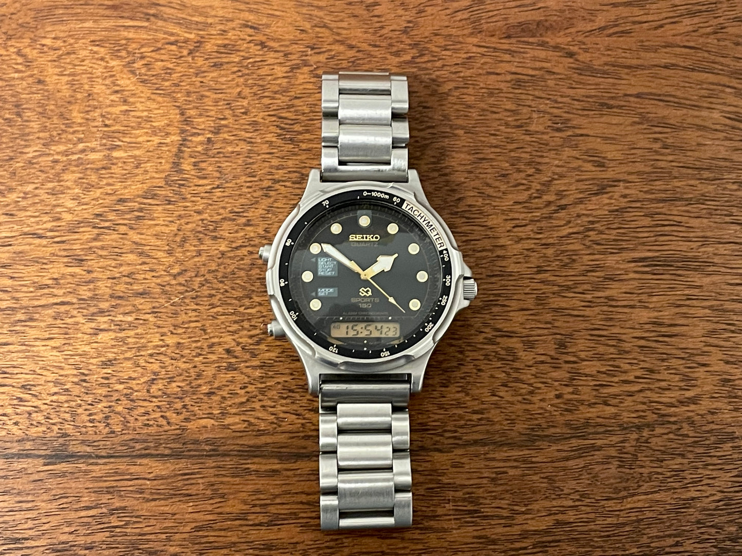 (1989) Seiko H601-802A " Baby Arnie" SQ Sports 150 Alarm Chronograph (serviced)