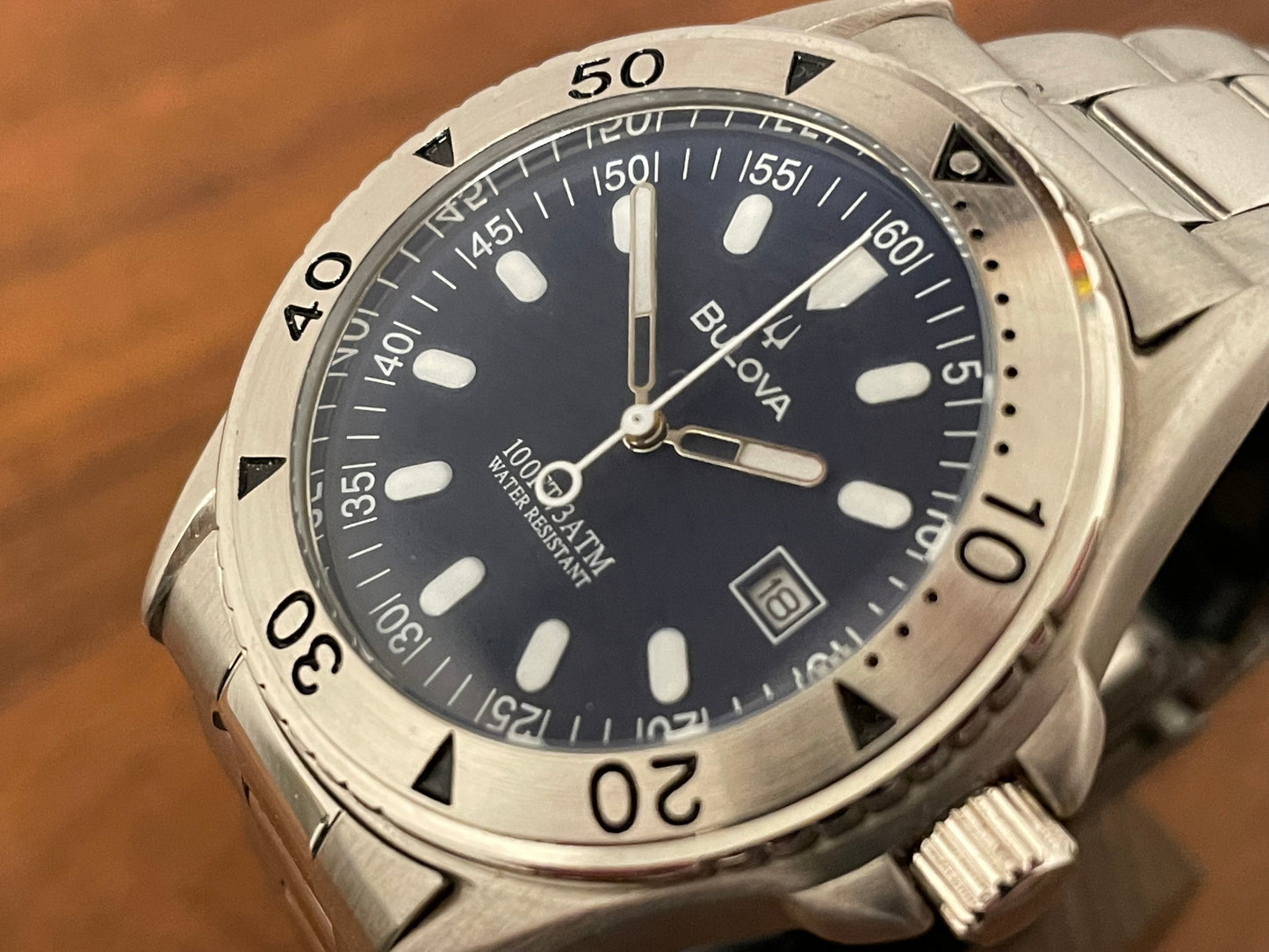 (1990s) Bulova 100FT/3ATM diver - blue dial (NOS)