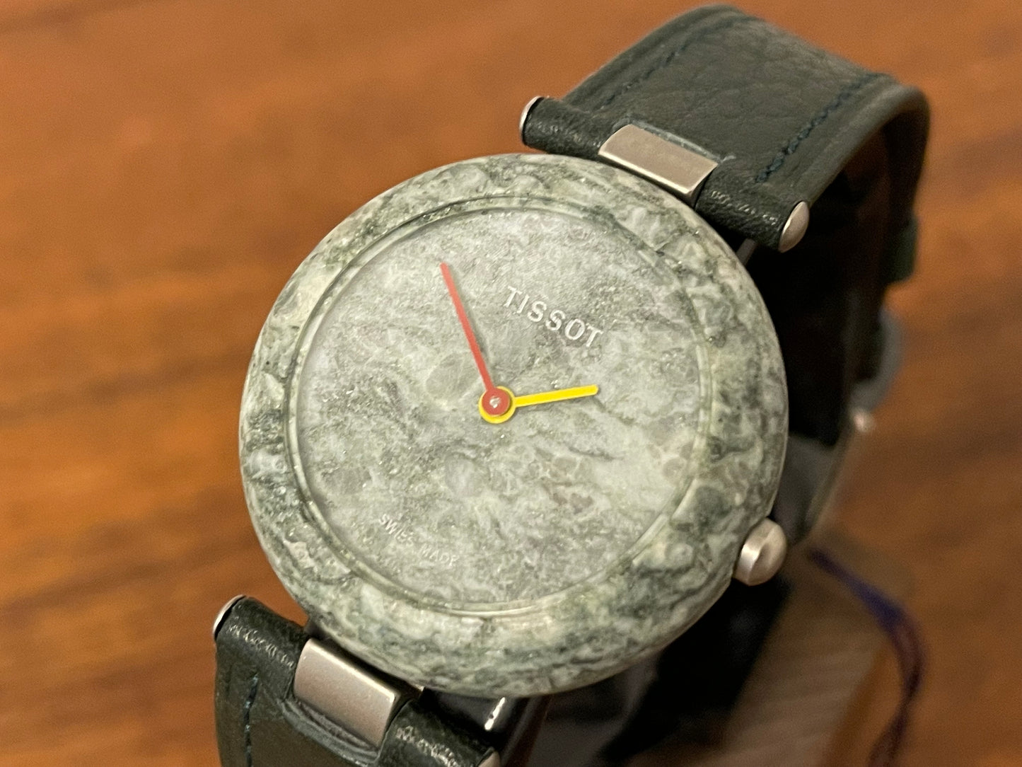 (1980s) Tissot RockWatch R150 green granite - mid size model (NOS)
