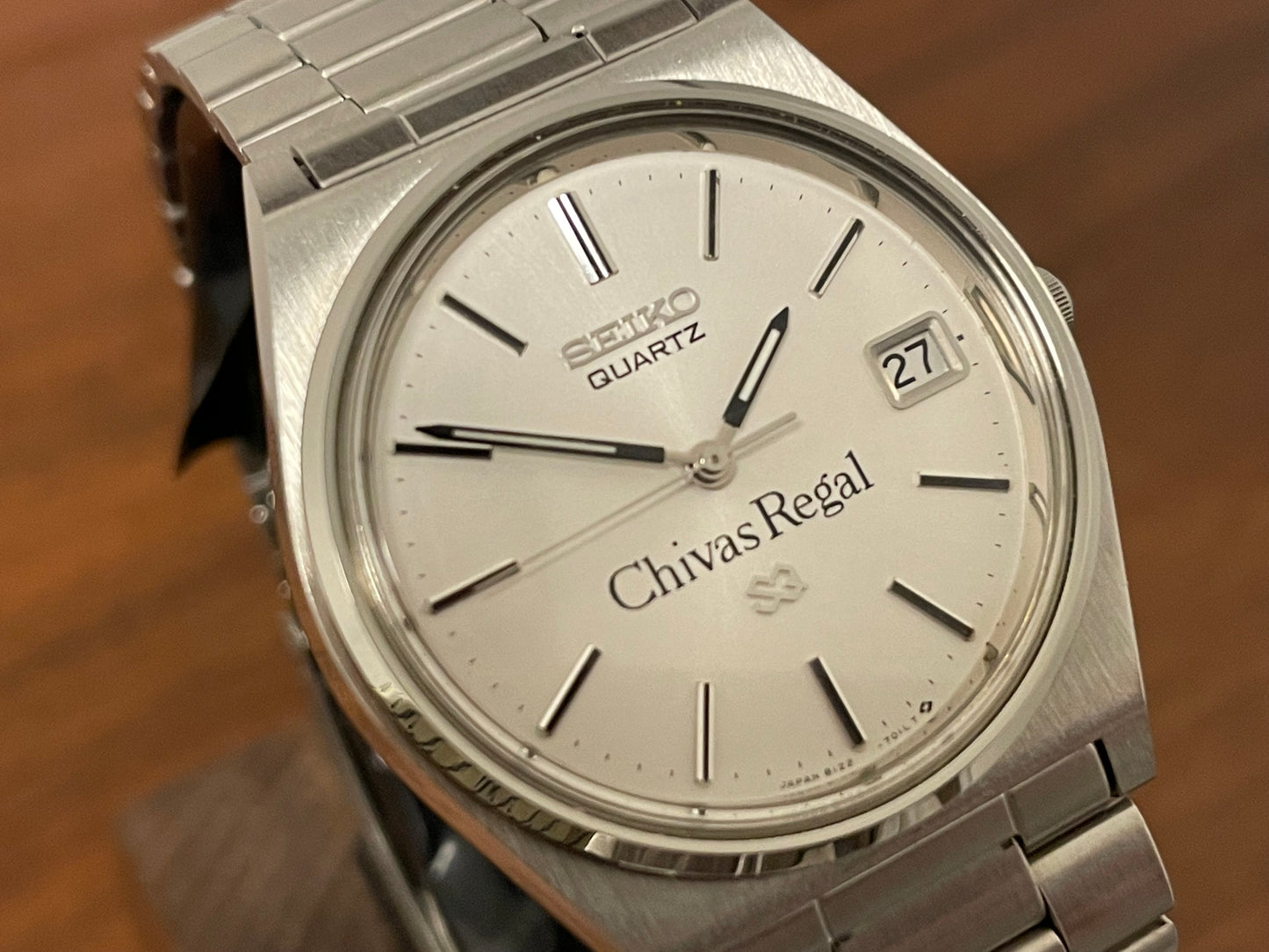 (1984) Seiko 8122-7019 Quartz Shivas Regal logo - silver sunburst dial