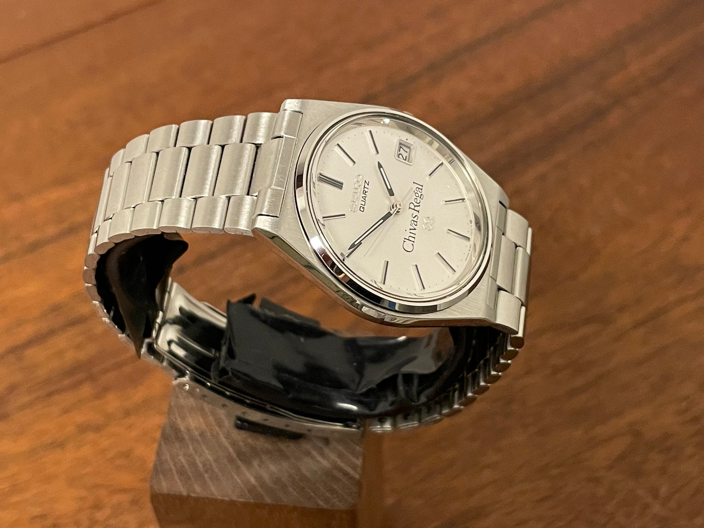 (1984) Seiko 8122-7019 Quartz Shivas Regal logo - silver sunburst dial