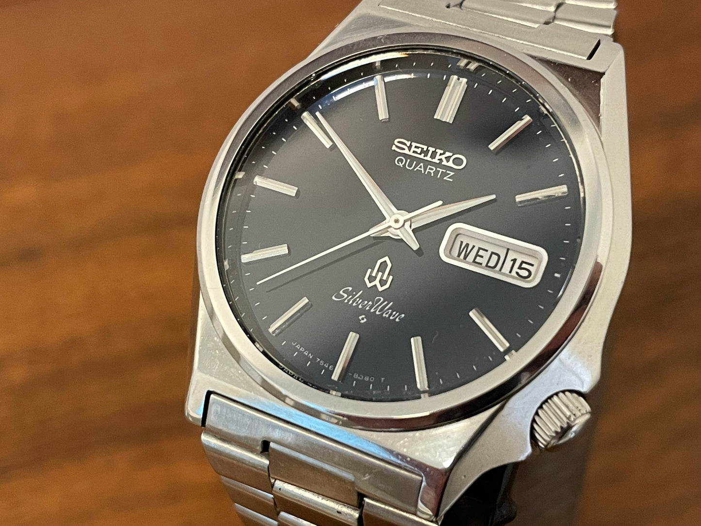 (1978) Seiko 7546-8340 SilverWave - blue vertical sunburst dial (serviced)