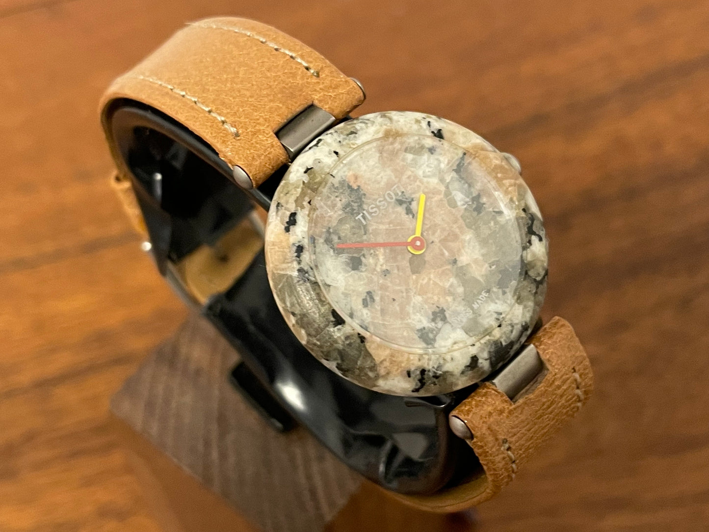 (1980s) Tissot RockWatch R150 multi-colored granite - mid size model (NOS)