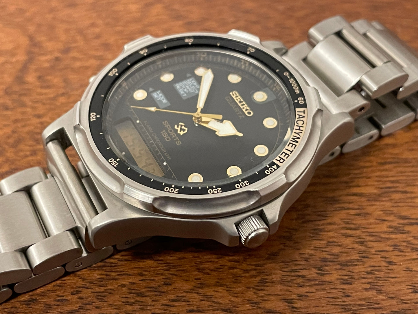 (1989) Seiko H601-802A " Baby Arnie" SQ Sports 150 Alarm Chronograph (serviced)