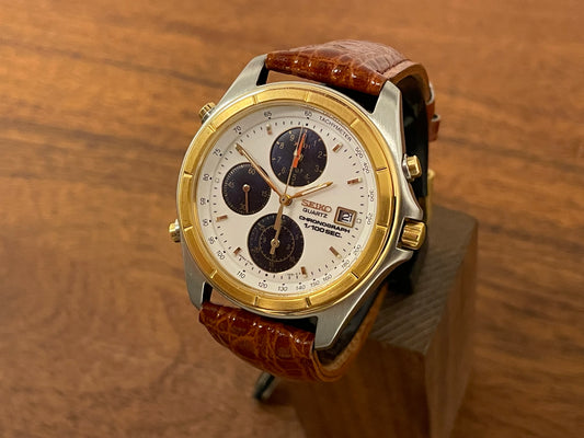 New Old Stock Seiko 7T52-7A00 quartz chronograph 1/100 sec from 1993