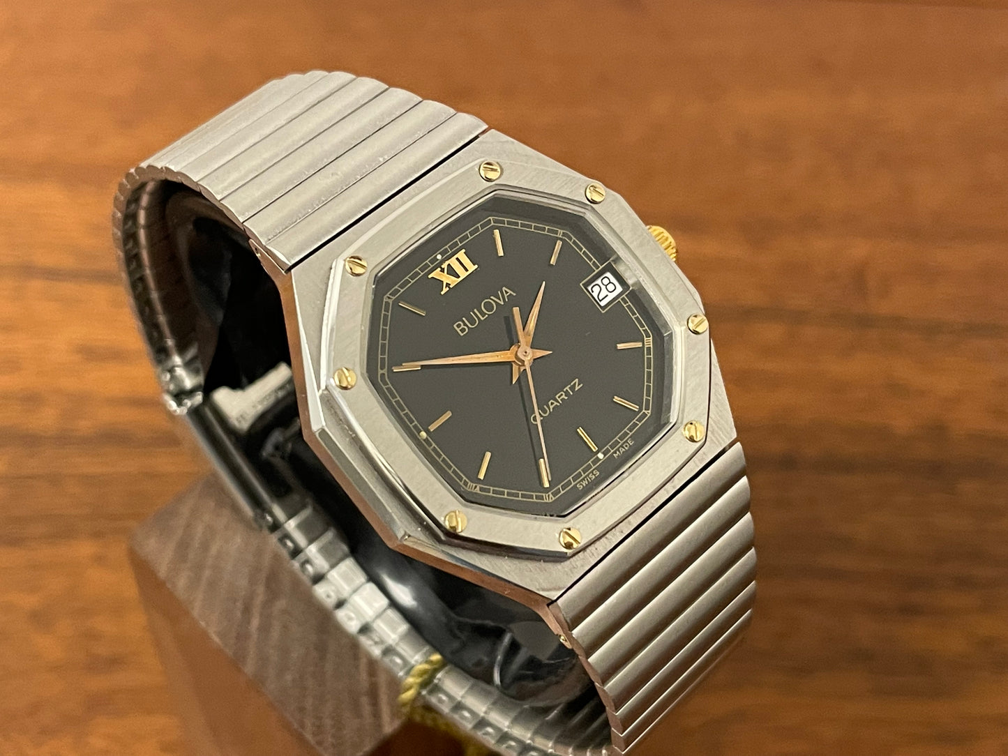 (1980s) Bulova Quartz 'Royal Oak" - octagon case (serviced)
