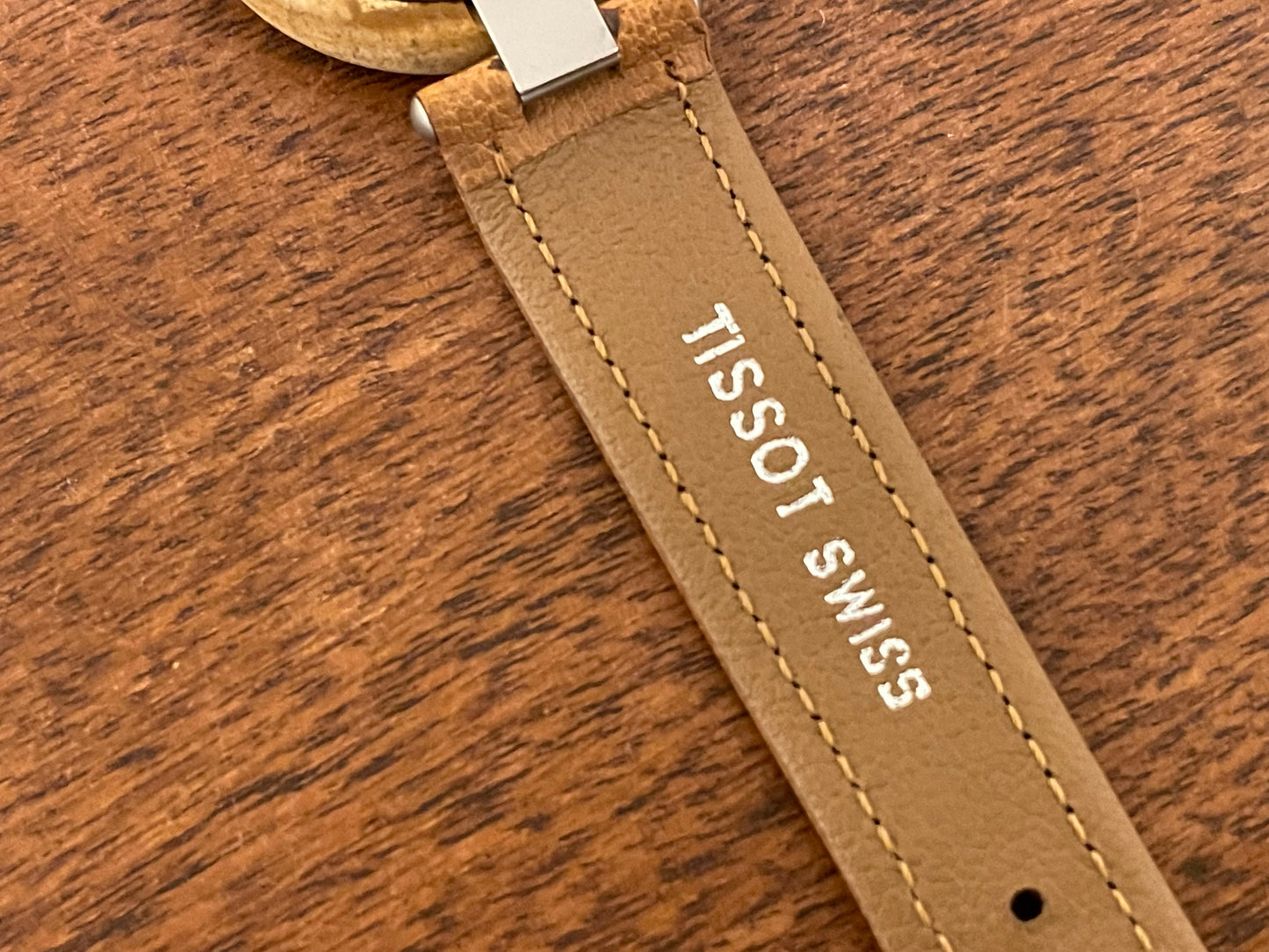 (1980s) Tissot RockWatch R150 brown/beige jasper - mid size model (NOS)